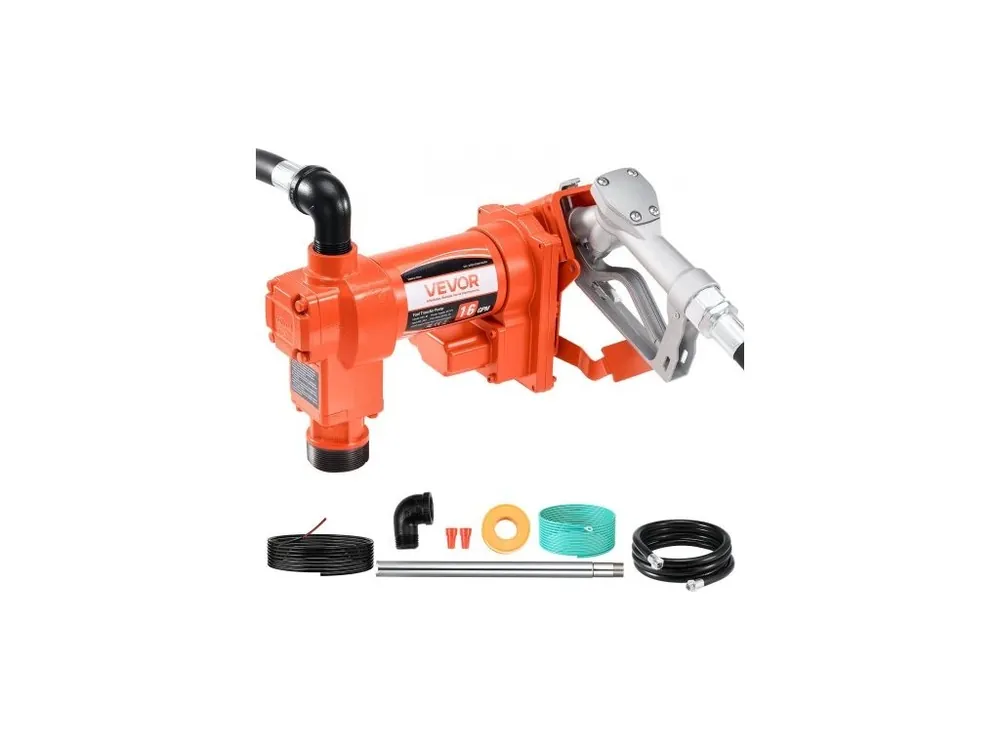 Sleva Palivové čerpadlo , 12V DC 61 l/min (16 GPM) 186W (1/4 HP) dieselové čerpadlo, odsávací čerpadla s ruční tryskou, výtlačnou hadicí a sacím potrubím, pro benzín, naftu, petrolej, směsi etanolu a methanolu a bionaftu