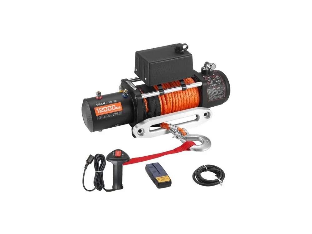 Oblíbený Elektrický naviják , nosnost 5400 kg, 12V DC naviják pro nákladní vozidla se syntetickým lanem ?9,1 mm x 23 m, bezdrátové a kabelové dálkové ovládání, vodotěsný IP55 pro tažení terénního SUV, jeepu, přívěsu, lodi
