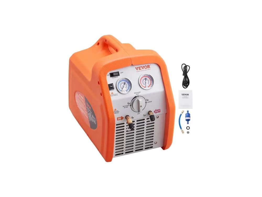 Přenosný 3/4 HP stroj na odsávání chladiva - Stroj na odsávání klimatizace s ochranou proti vysokému tlaku 220-240V 60Hz Stroj na odsávání HVAC pro plynné kapalné chladivo, klimatizace do auta Dokud Zásoby Vydrží