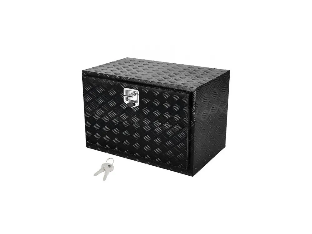 úložný box na podvozek nákladního vozu, úložný box na pickup 91 x 61 x 61 cm, odolný hliníkový box na nářadí s diamantovým plechem se zámkem a klíči, vodotěsný úložný box na přívěs s T-rukojetí pro nákladní automobily, dodávky a přívěsy Top Prodej