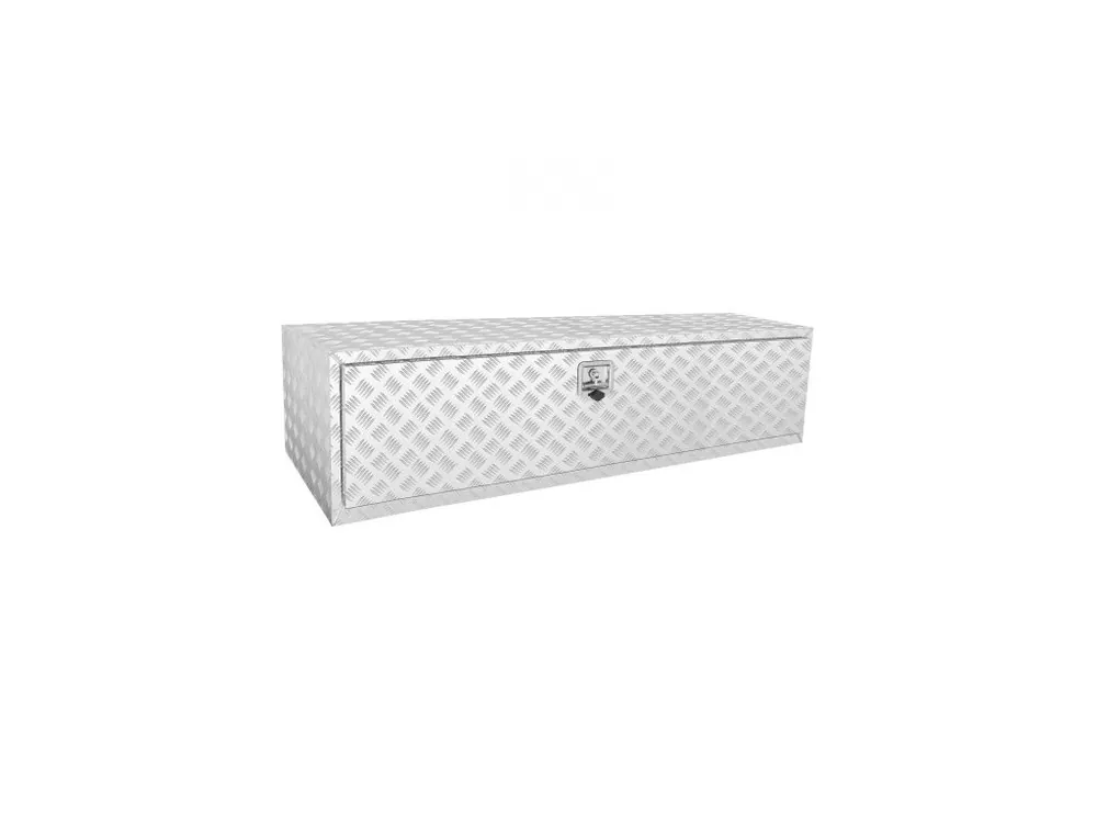 Podvozkový box na nákladní automobil, úložný box na pickup 1524 x 610 x 610 mm, odolný hliníkový box na nářadí s diamantovým plechem se zámkem a klíči, vodotěsný úložný box na přívěs s T-rukojetí pro nákladní automobil, dodávku, přívěs Akce