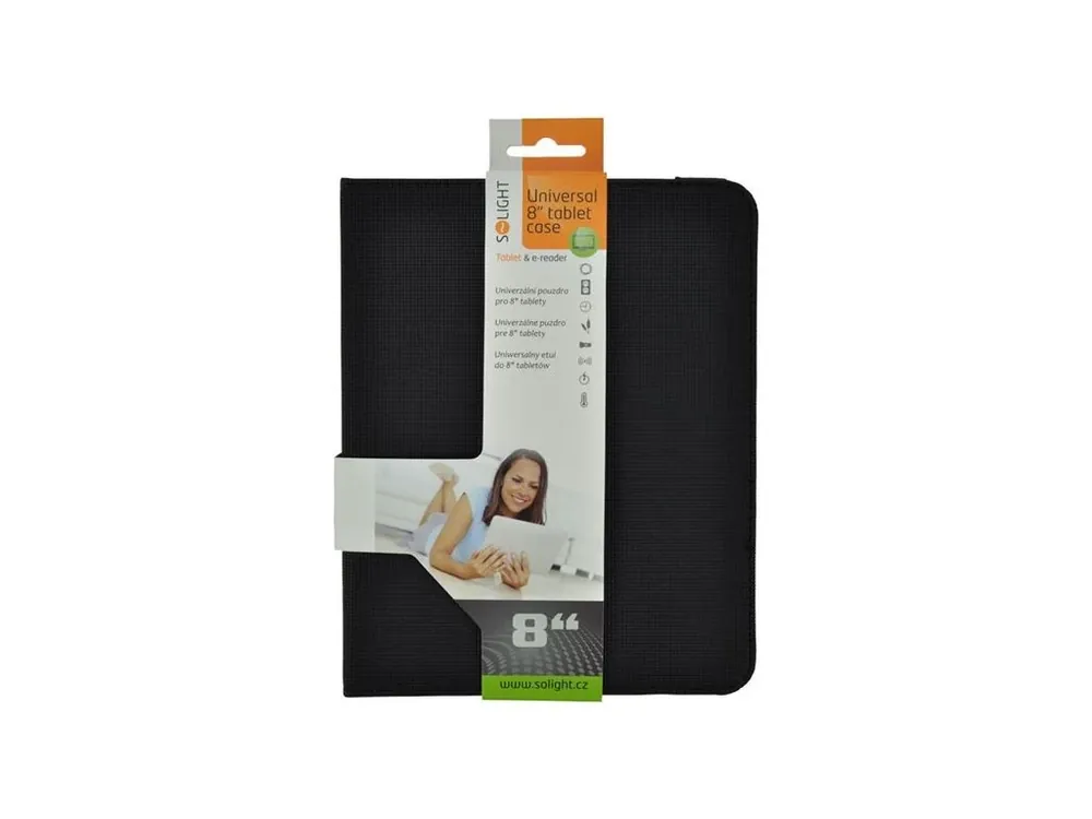Víkendová Akce Solight univerzální pouzdro - desky z polyuretanu pro tablet nebo čtečku 8‘‘, černé