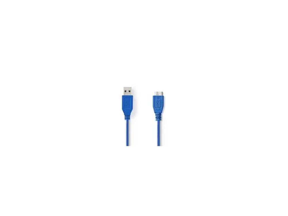 Finální Výprodej USB kabel USB USB-A Zástrčka USB Micro-B Zástrčka Poniklované 2.00 m Kulatý PVC Modrá Blistr