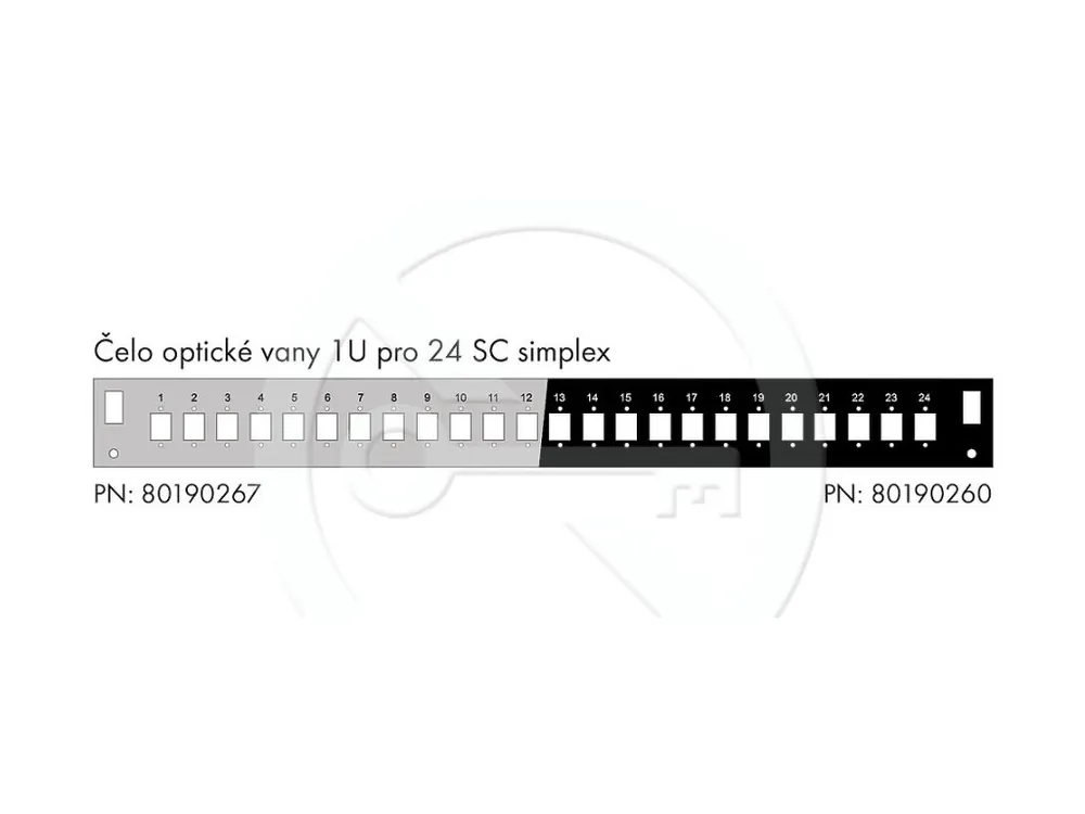 Ověřený Čelo optické vany 1U pro 24SC simplex/LC duplex/E2000 BK
