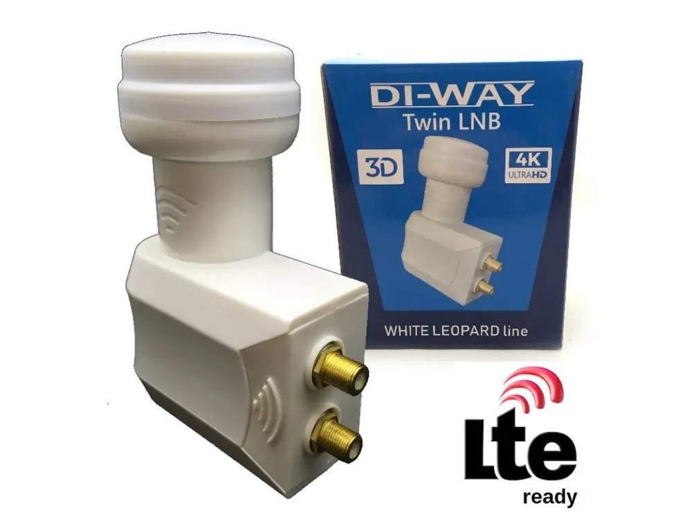 DI-WAY LNB TWIN 0,1dB, WHITE LEOPARD LINE Značkový