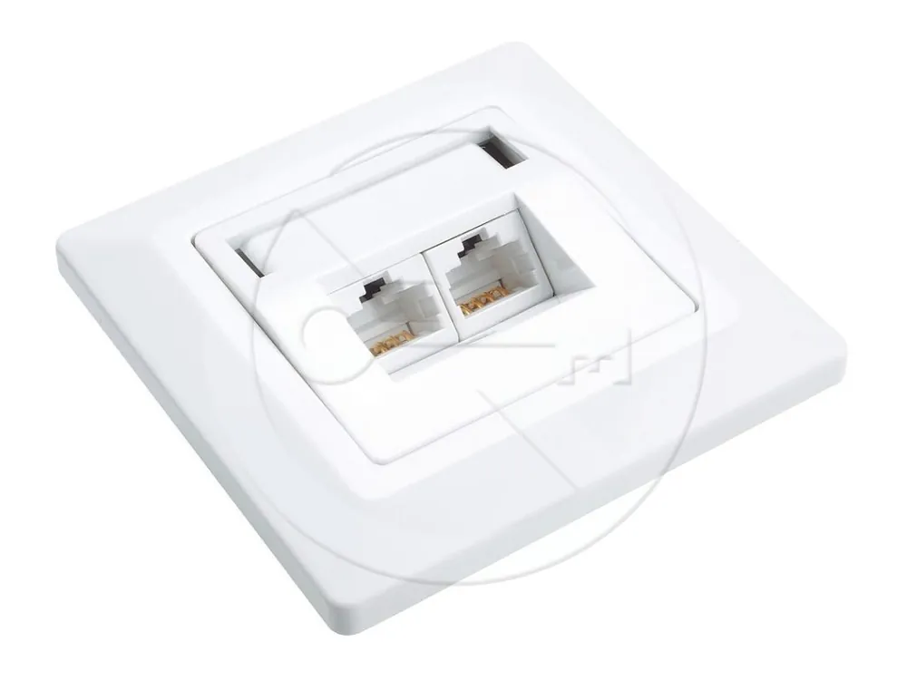 Zásuvka Solarix CAT6 UTP 2 x RJ45 pod omítku bílá SX9-2-6-UTP-WH Cenová Bomba