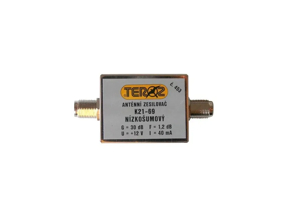 Finální Výprodej Anténní zesilovač TEROZ 453X, UHF, G30dB, F1,2dB, U100dBµV, F-F