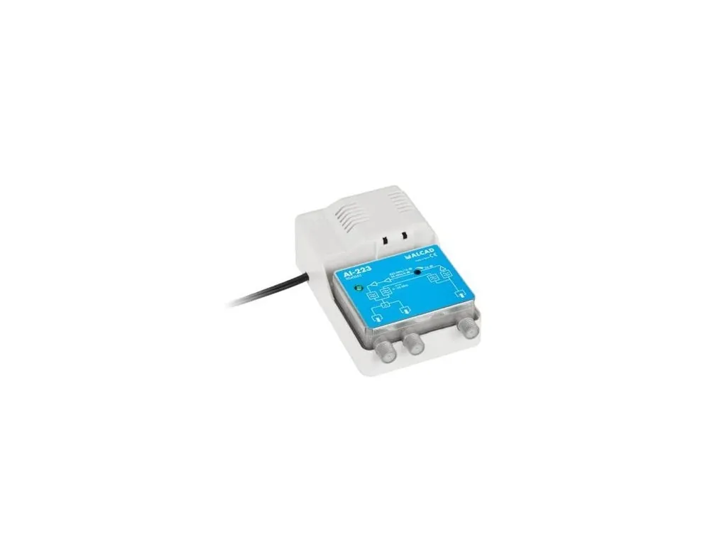 Přímo Od Výrobce ALCAD AI-223 zesilovač,1 vstup TV, 2 výstupy, zpětný kanál 0-65 MHz