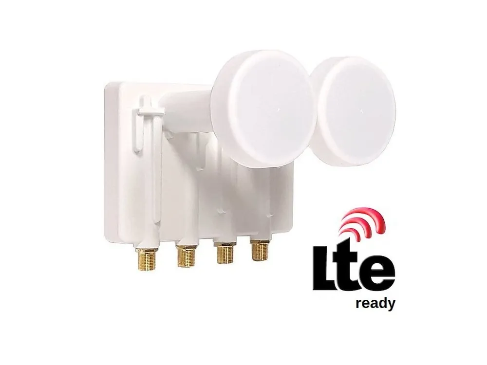 DI-WAY LNB MONOBLOCK QUAD 0,1dB 4,3st, WHITE LEOPARD LINE Přímo Od Výrobce