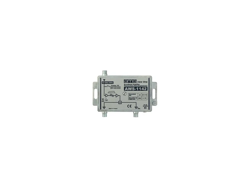 Anténní zesilovač AWS-1142 (47-862MHz, 19dB, 2x výstup) Ihned K Objednání