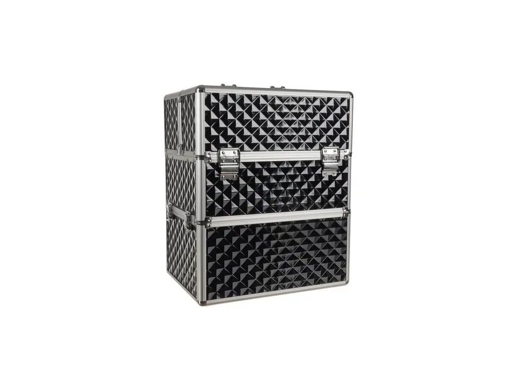 Dvoudílný kosmetický kufřík XL Soulima 22529 42,5 x 35 x 24,5 cm, černostříbrná Poslední Šance