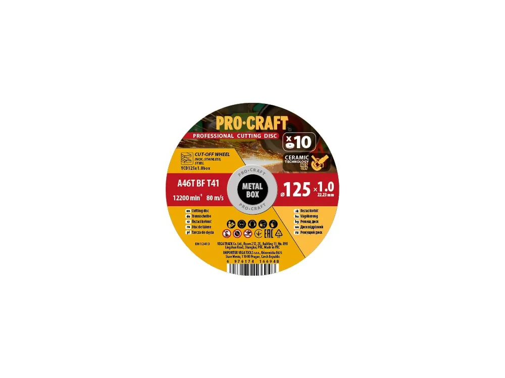 Výprodej Řezný kotouč keramický PROCRAFT 125x1,0 mm sada 10 ks