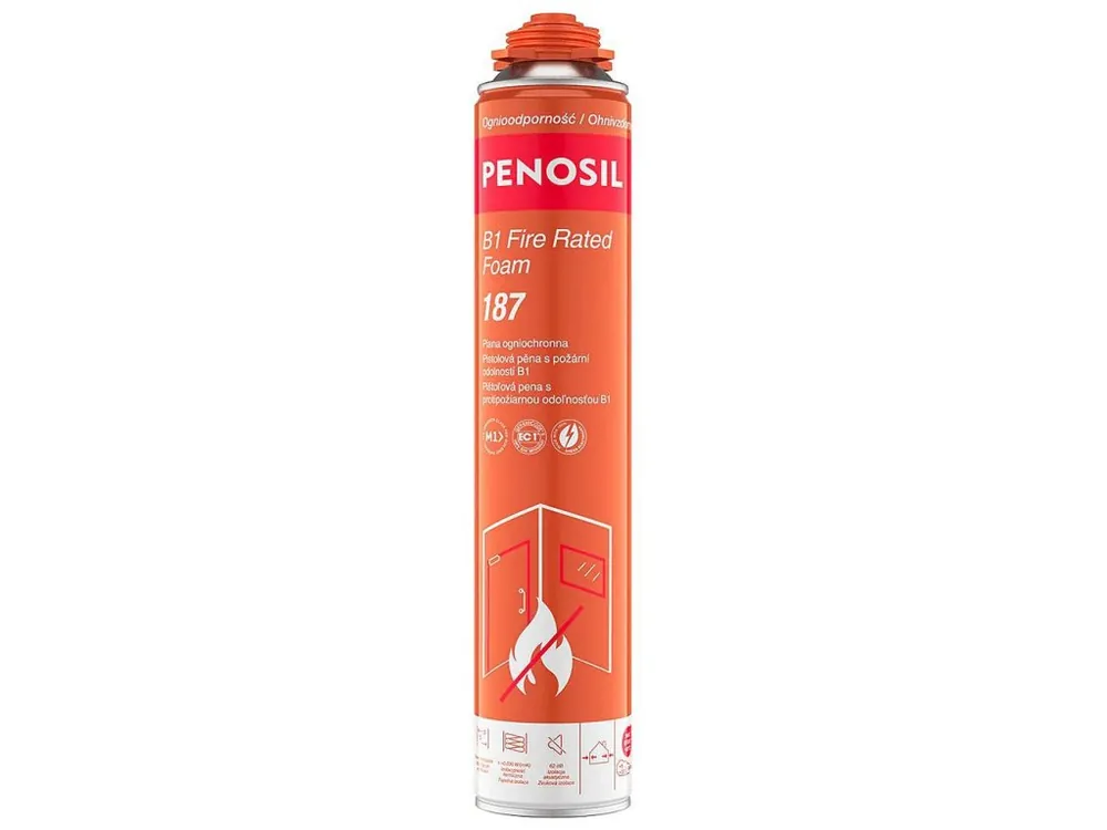 PU pěna protipožární B1 PENOSIL 187 červená, 750ml Bezpečná Platba