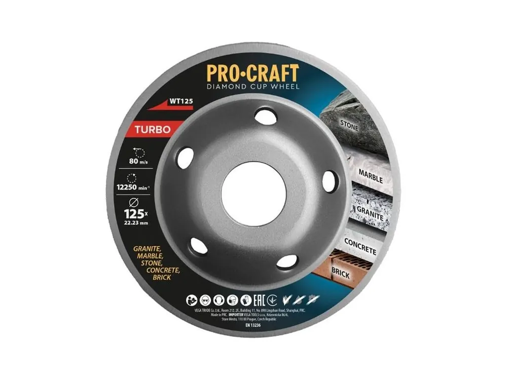 Kotouč brusný diamantový 125mm PROCRAFT WT125 Turbo Top Prodej