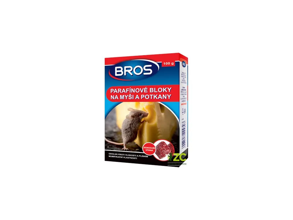 Nízká Cena Parafinové bloky na myši, krysy a potkany BROS 100g