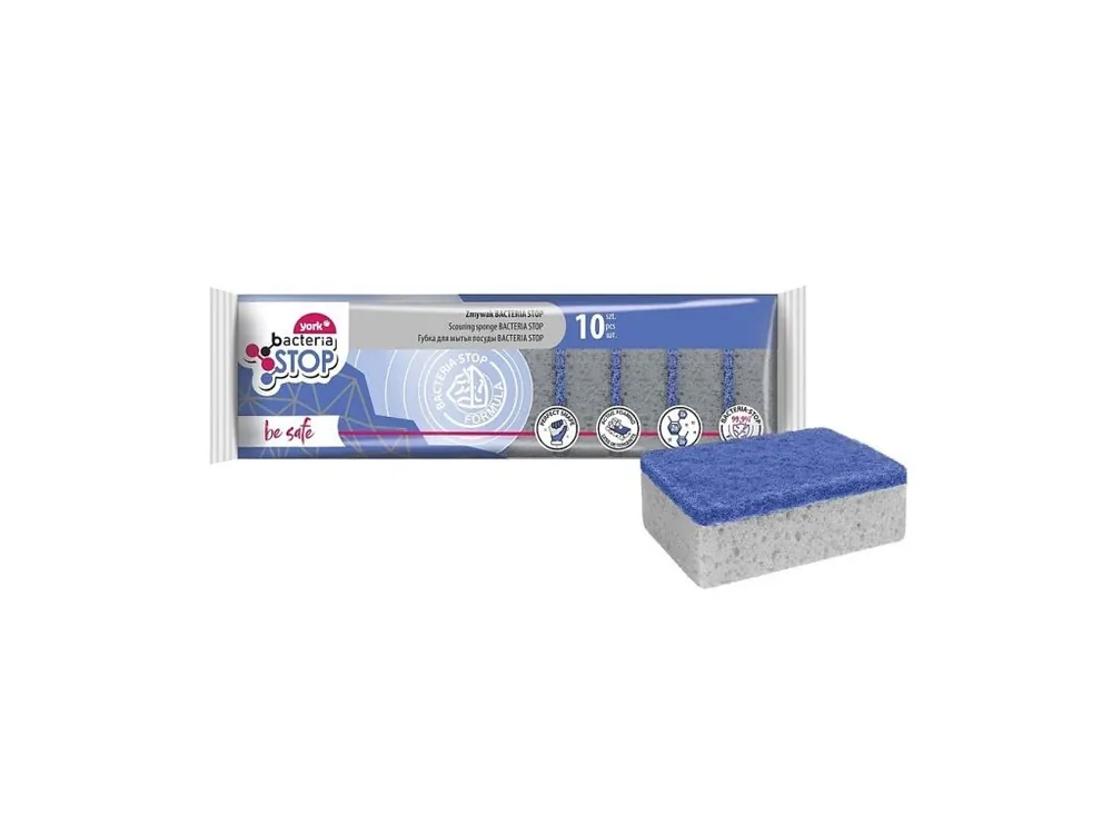 Houbička YORK antibakteriální na nádobí 10ks 9x6x3cm Bezpečná Platba