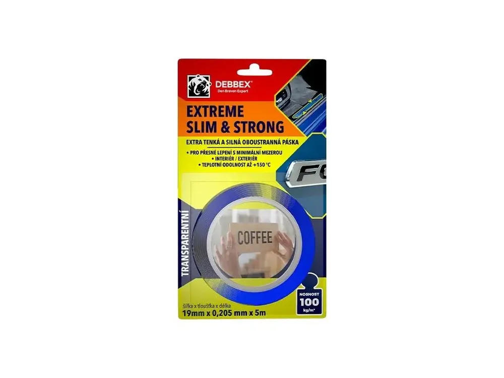 Extra tenká a silná oboustranná páska DEBBEX EXTREME SLIM & STRONG 5m Výprodej
