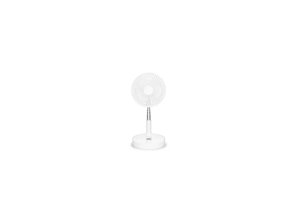 Přenosný flexibilní stolní a 20cm podstavcový ventilátor s li-ion baterií Bílá Trebs 99380 Poslední Šance
