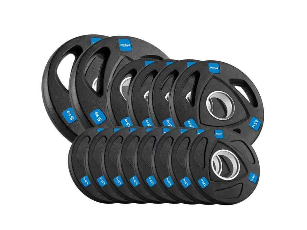 Sada olympijských závaží REBEL ACTIVE RBA-2113 z litiny, pogumovaná, 30 kg Výhodná Nabídka