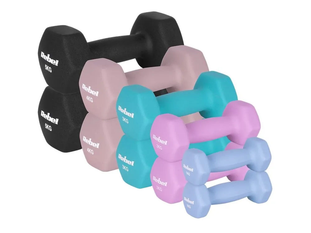 Činky REBEL ACTIVE RBA-2330-S5 litinové neoprenové HEX sada 30kg (2x1kg+2x2kg+2x3kg+2x4kg+2x5kg) Časově Omezené