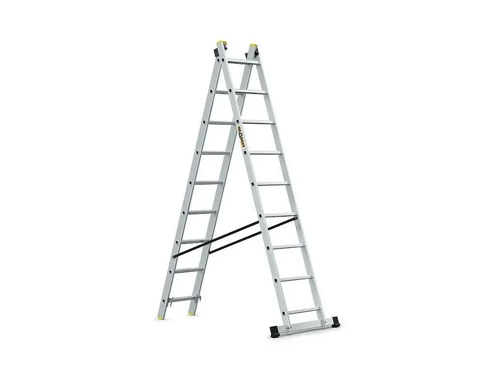 Žebřík hliníkový Drabest, 2x9 PRO, 2-dílný PROFI Nejprodávanější
