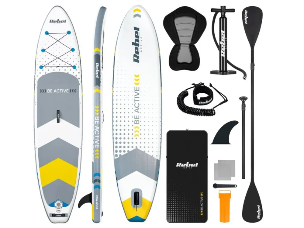 Paddleboard SUP REBEL ACTIVE RBA-4501WH se sedátkem, bílý, 11‘6" 350x81x15cm Ihned K Objednání