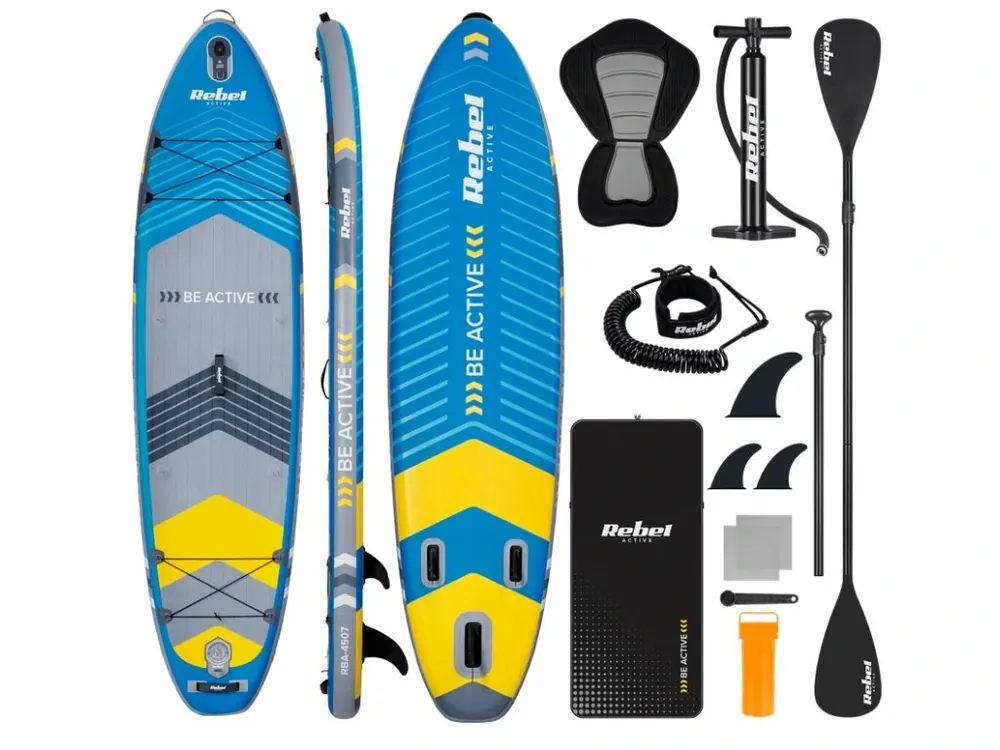 Koupit Online Paddleboard SUP REBEL ACTIVE RBA-4507-BL se sedátkem, modrý 11‘ 335x84x15