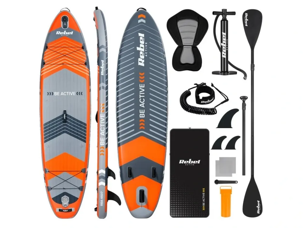 Paddleboard SUP REBEL ACTIVE RBA-4507-OR se sedátkem, oranžový 11‘ 335x84x15 Nová Kolekce