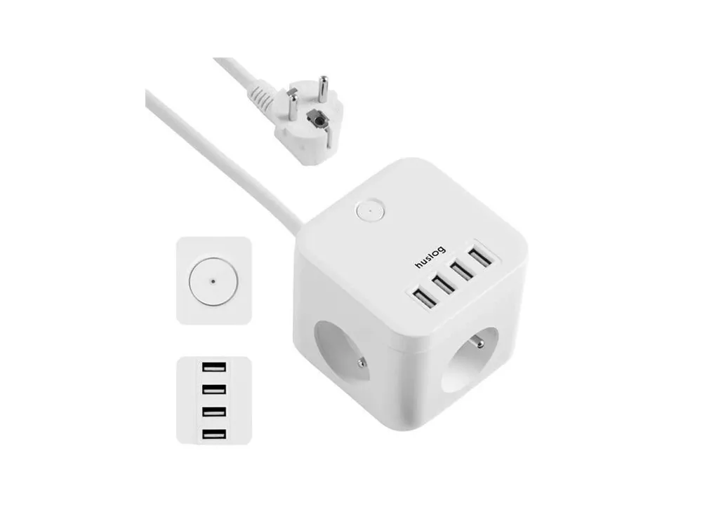 Vrácení Zdarma Prodlužovací kabel HUSLOG EMX-190224 White 1,5m