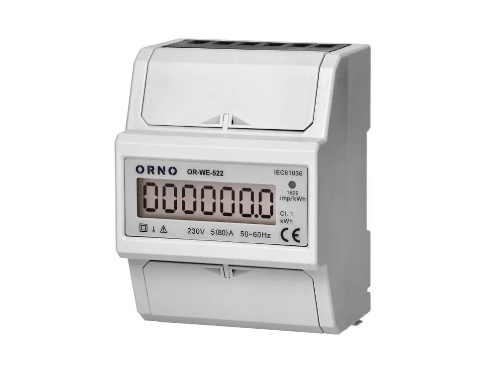 Elektroměr digitální na DIN lištu ORNO OR-WE-522, 80A, 3M, jednofázový, DIN TH-35mm Sezónní Sleva