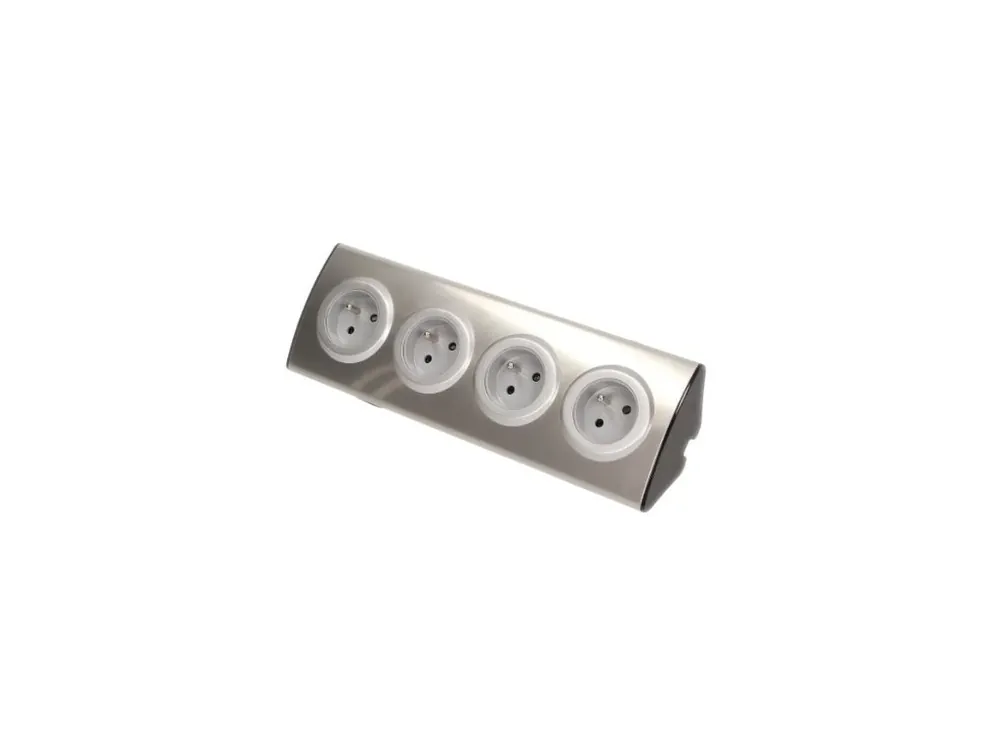 Cenově Výhodný Povrchová rohová zásuvka ORNO OR-AE-1340, 4x 230V, nerez