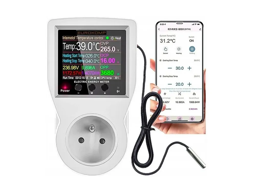Kup Teď Termostat EUROKOMP E6258 WiFi Tuya zásuvkový s čidlem