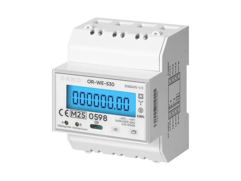 Cenová Bomba Elektroměr 3F na DIN lištu třífázový ORNO OR-WE-530 digitální, RS-485, MID