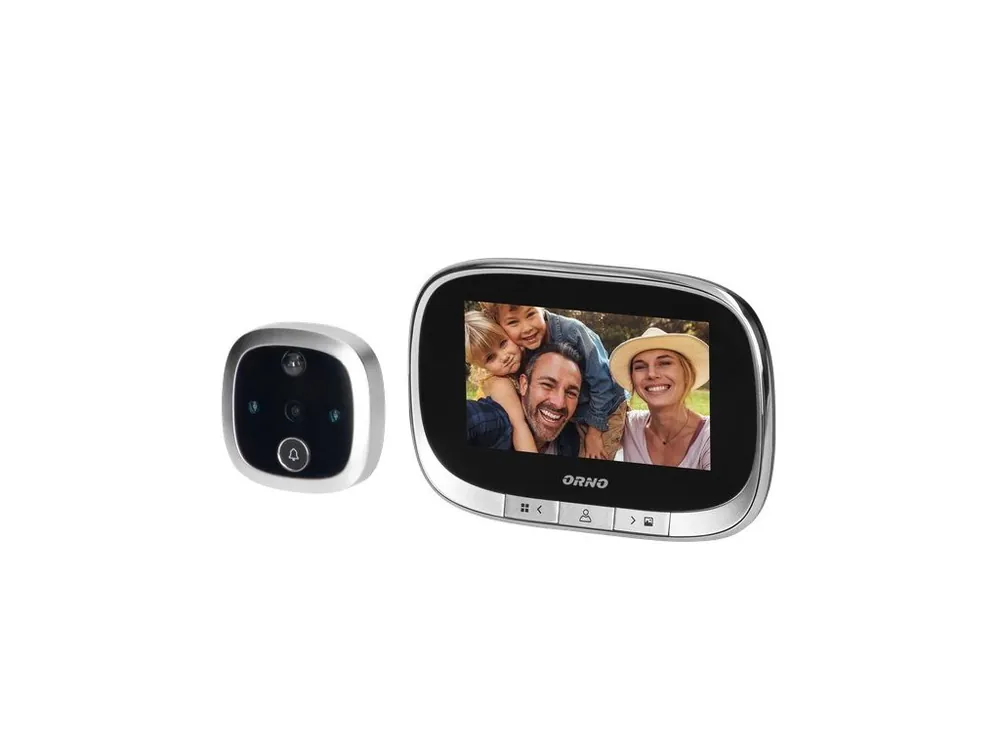 Dveřní kukátko ORNO OR-WIZ-1108, digitalní s kamerou, 4,3" LCD, stříbrná Nejlepší Cena