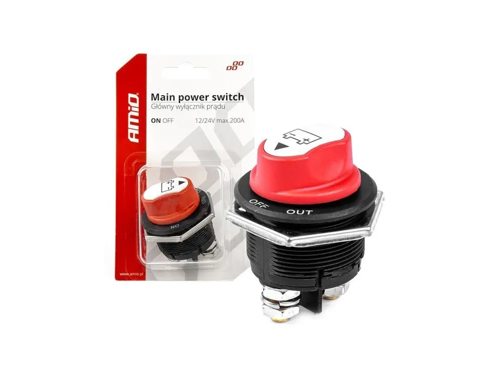 Bateriový odpojovač 12V 24V 200A AMiO-03027 Víkendová Akce