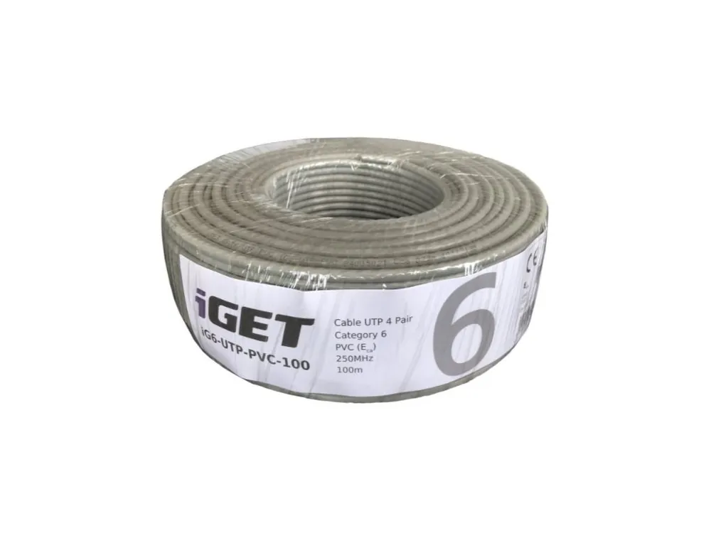 Síťový kabel iGET CAT6 UTP PVC Eca 100m/role Odeslání Ihned