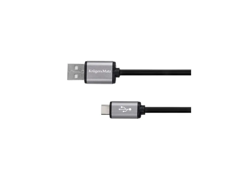 Kabel KRUGER & MATZ KM1240 Basic USB/USB-C 1,8m Black Horká Nabídka