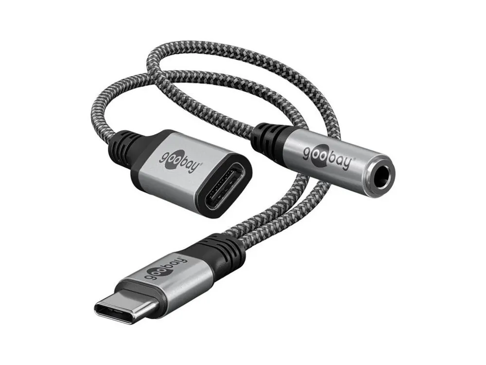 Nakupujte Hned Adaptér GOOBAY 74524 2xUSB-C/JACK 3,5mm (pro poslech hudby)