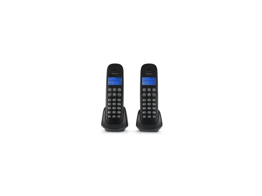 Bezdrátový telefon se 2 sluchátky černý Profoon PDX-320 Vysoce Kvalitní