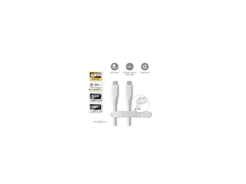 Vrácení Zdarma USB kabel Nedis CCGB64800WT15