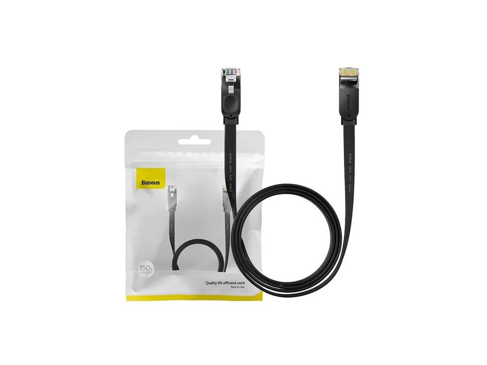 Cenový Hit Kabel UTP RJ45/RJ45 Cat5 1,5m BASEUS plochý Black
