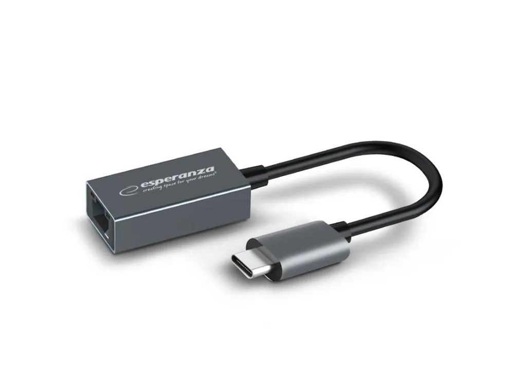 Síťová karta Esperanza ENA102, adapter ethernet RJ45 na USB-C, gigabit Ihned K Objednání