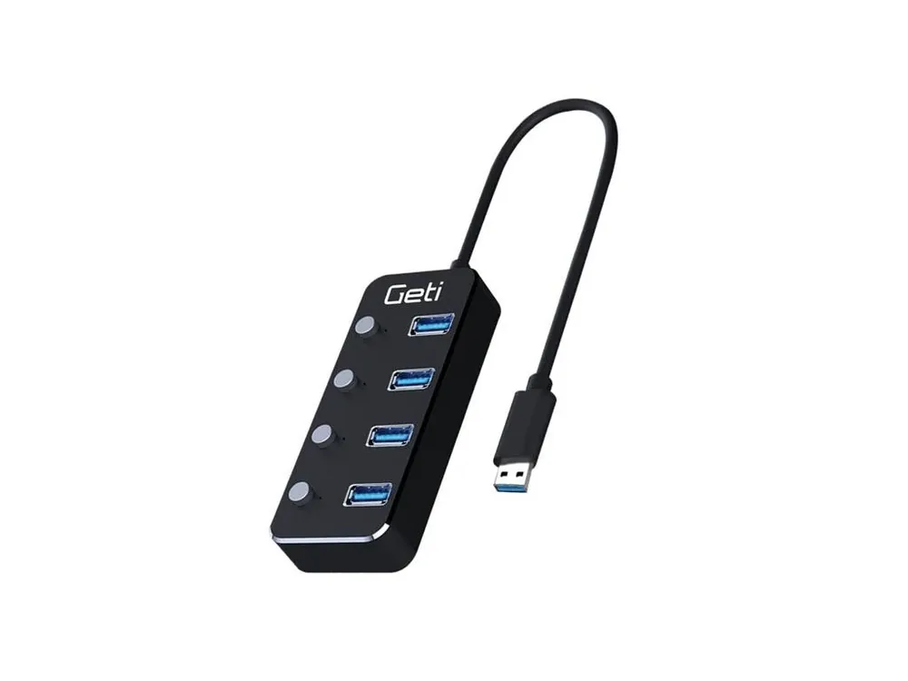 Top Prodej USB rozbočovač GETI GUH4AS 4x USB-A 3.0 se spínači