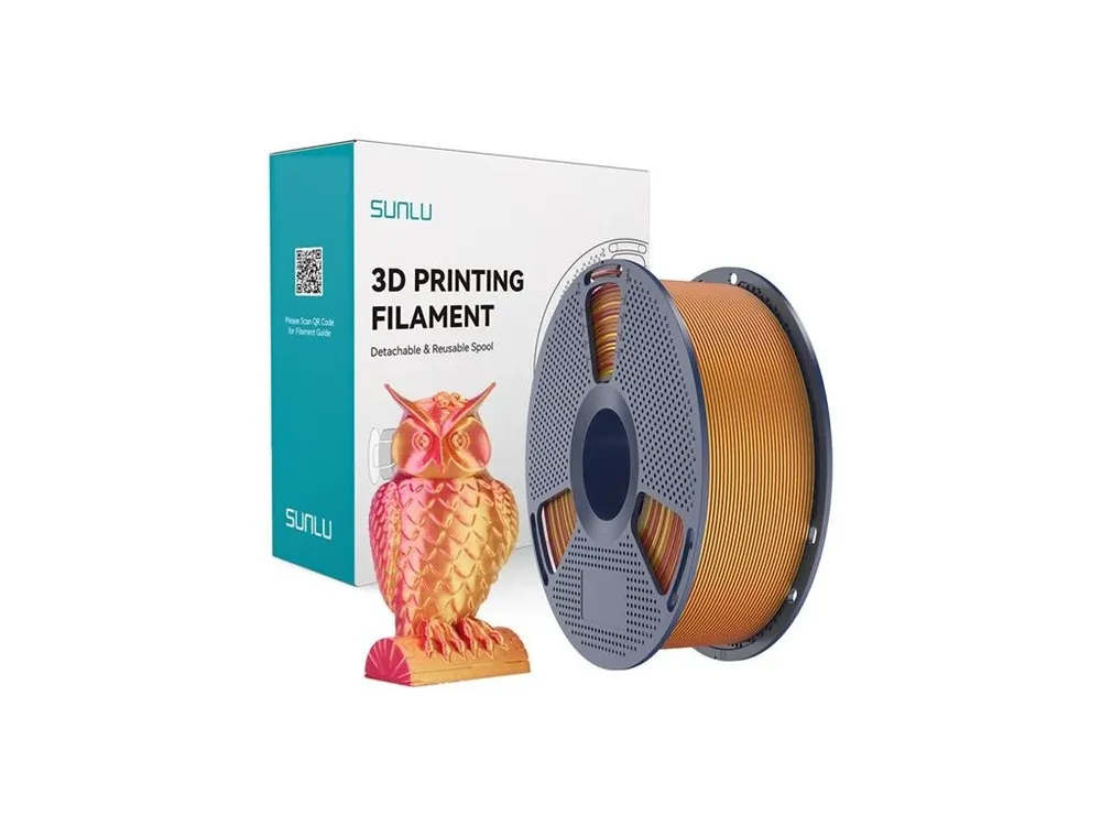 Vysoce Kvalitní Filament SUNLU PLA+ Silk 1kg červený/zlatý 1,75mm