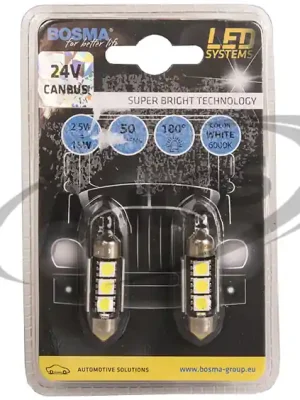 Žárovka sufit 24V/2,5W/15W SV8,5 13X36 6xLED SMD CANBUS bílá - sada 2 ks Hit Sezóny