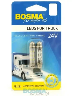 Koupit Online Žárovka sufit 24V/9W SV8,5 10x41 6xLED bílá - sada 2 ks
