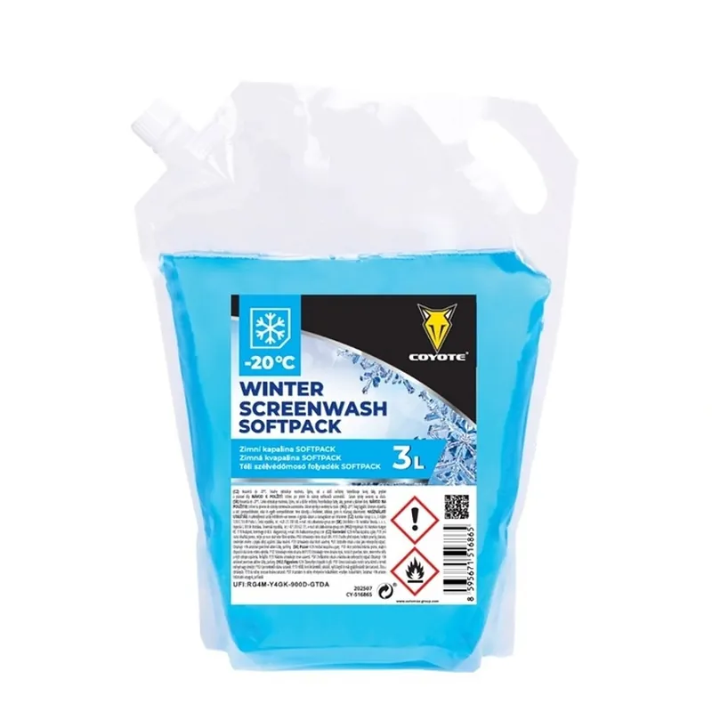 COYOTE-Zimní kapalina do ostřikovačů (-20°C) softpack - 3 litry Oblíbený