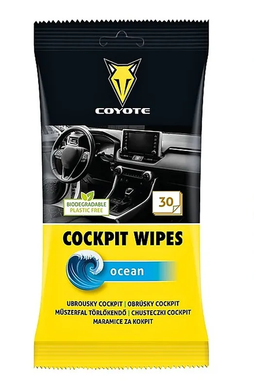 Cenový Hit COYOTE-Čistící ubrousky COCKPIT (vůně oceán) 30 ks