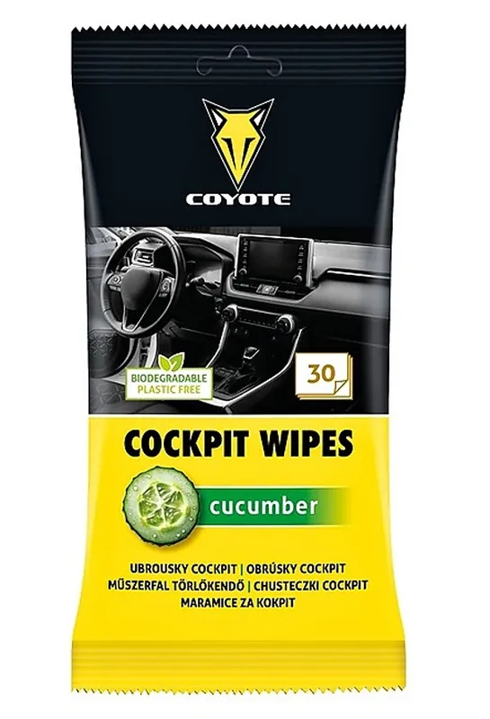 COYOTE-Čistící ubrousky COCKPIT (vůně okurka) 30 ks Dokud Zásoby Vydrží