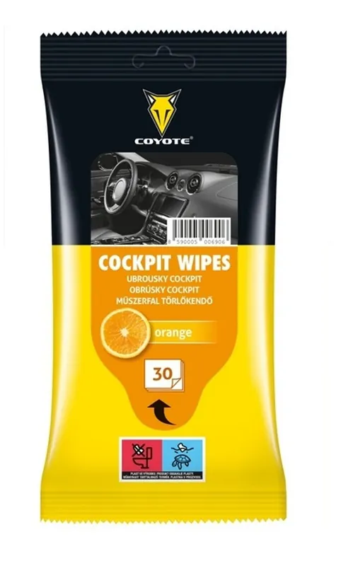Akční Nabídka COYOTE-Čistící ubrousky COCKPIT (vůně pomeranč) 30 ks